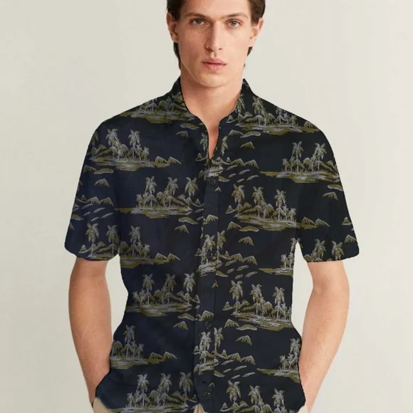 Men's Multicolor Abstract Shirt - Picture 8 of 10